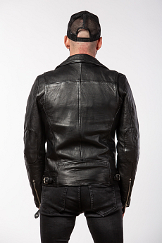 Pánský černý kožený křivák MAXIM