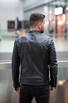 Černá pánská kožená bunda G2MShiru