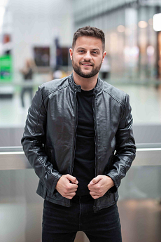 Černá pánská kožená bunda G2MShiru