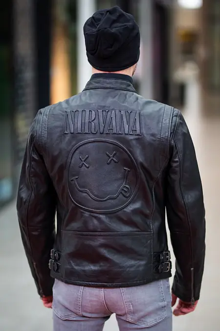 Pánská černá kožená bunda