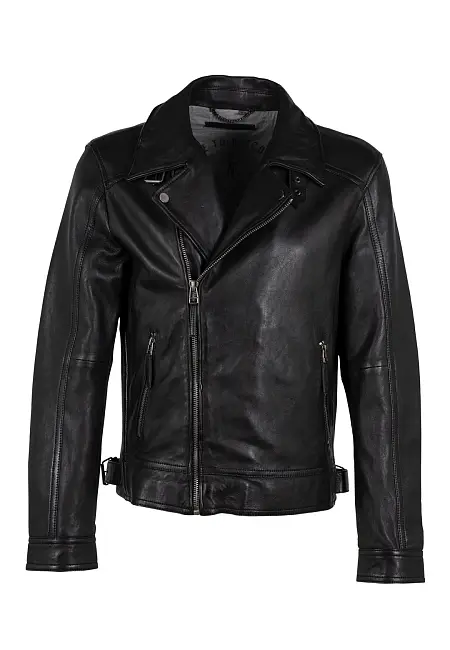 Pánský kožený křivák černé barvy