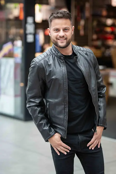 Pánská černá kožená bunda