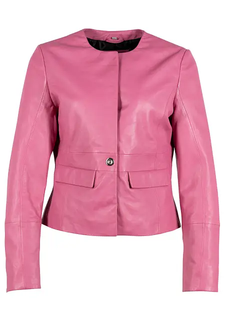 Růžové dámské kožené sako GWReena Pink