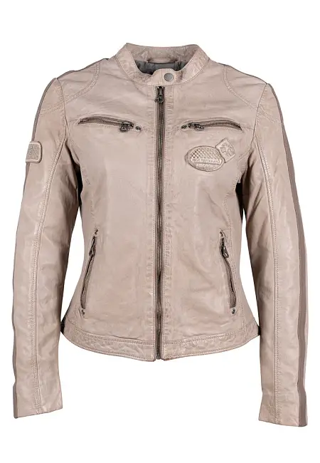 Béžová kožená bunda GWLiziya 