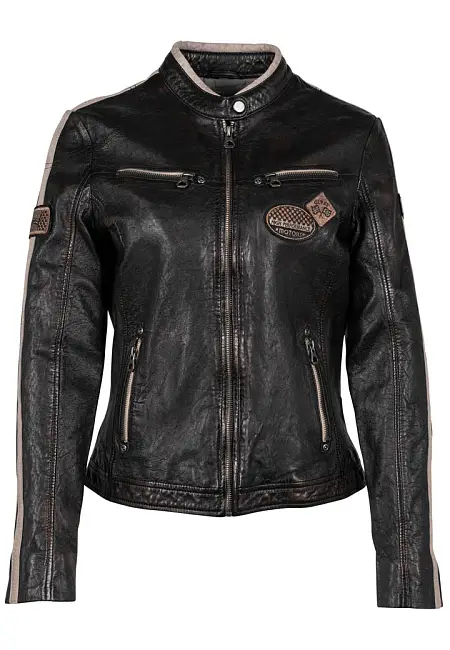 Černá kožená bunda GWLiziya 