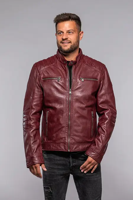 Cervena kozena bunda