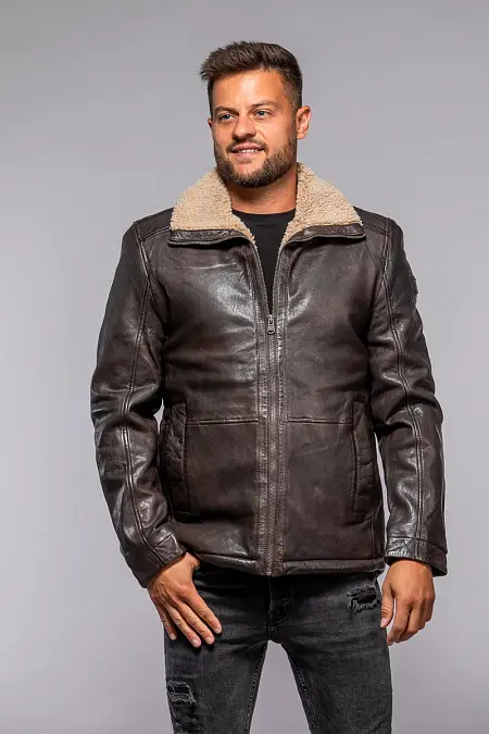 Pánský kožený kabát