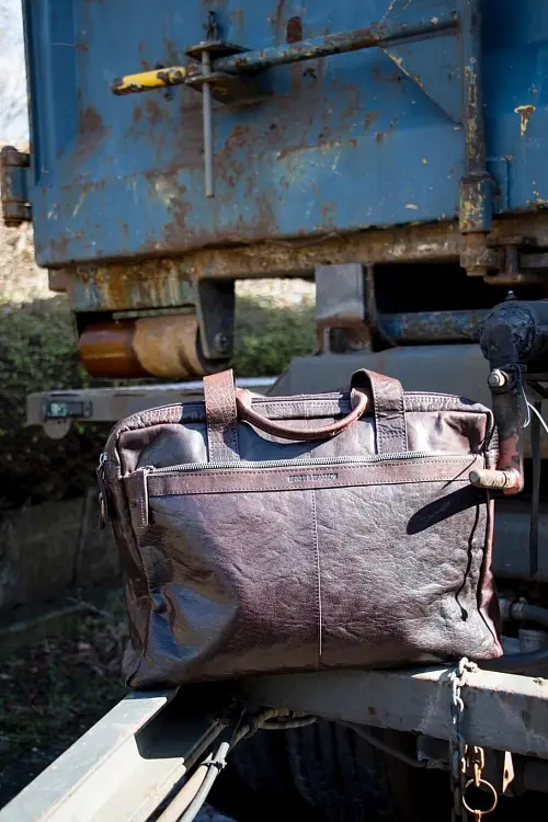 Pánská černá kožená taška SPIKES & SPARROW 