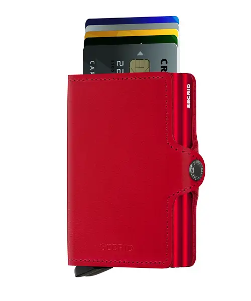 Kožená červená minipeněženka SECRID Twinwallet original TO-Red/Red SECRID