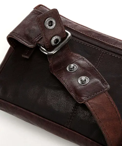 Tmavě hnědá kožená ledvinka SPIKES & SPARROW