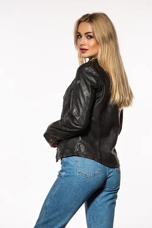 Dámská černá kožená košile GGshirt