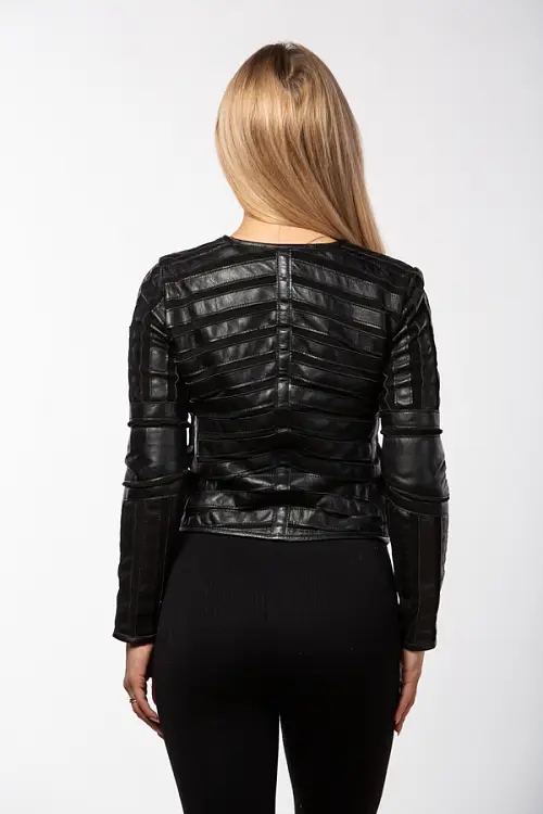 Černá dámská letní kožená bunda MWTSURI DB