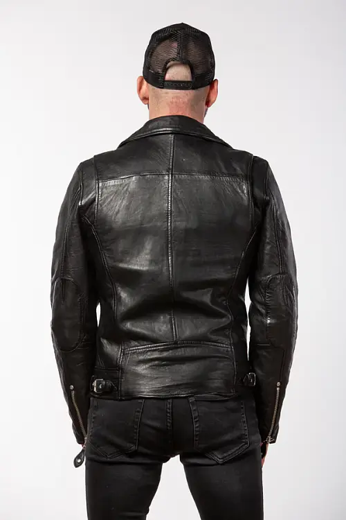 Pánský černý kožený křivák MAXIM