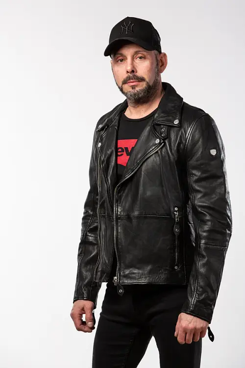 Pánský černý kožený křivák MAXIM