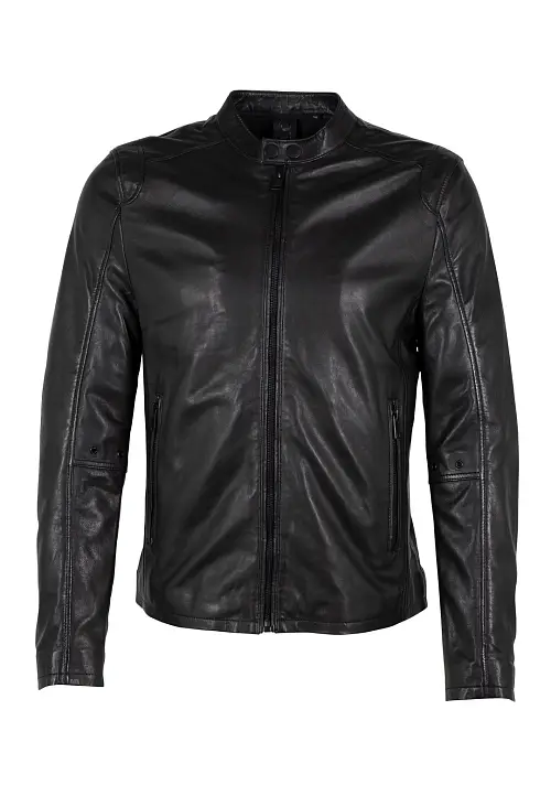 Pánská černá kožená bunda