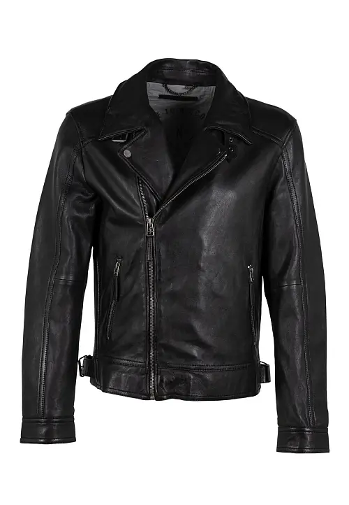 Pánský kožený křivák černé barvy