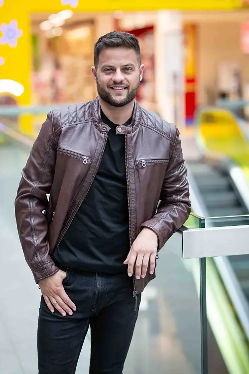 Hnědá kožená bunda GMCChard