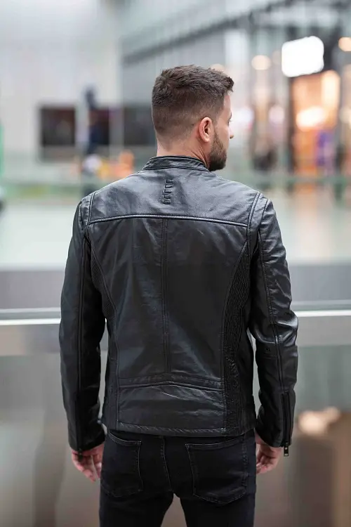 Černá pánská kožená bunda G2MShiru