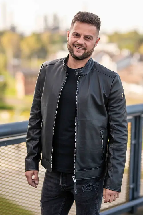 Černá pánská kožená bunda MMLevian