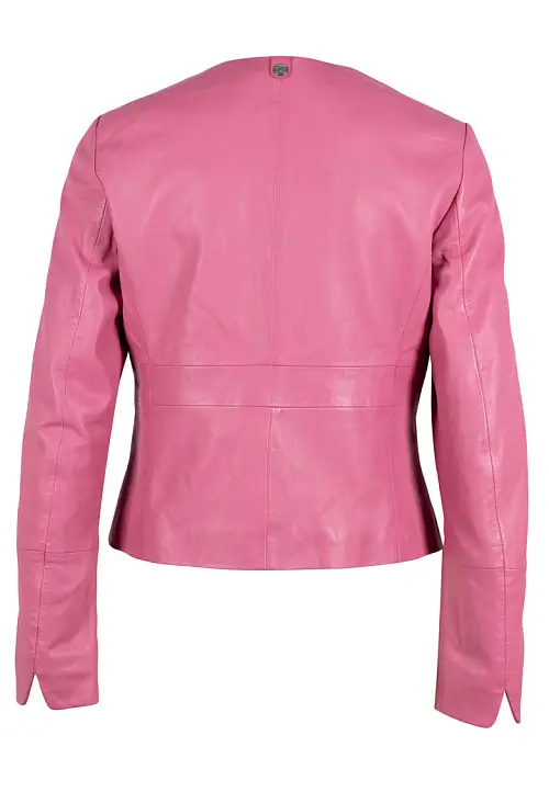 Růžové dámské kožené sako GWReena Pink