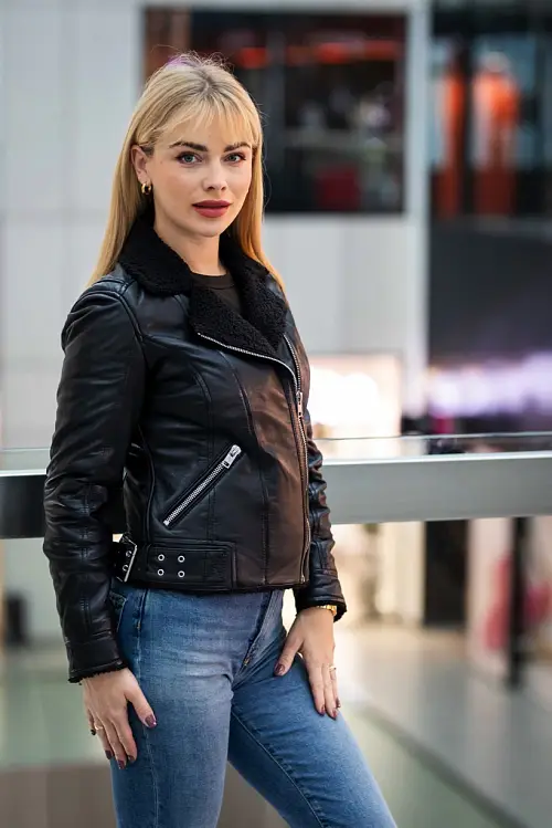 Dámský černý křivák s kožíškem G2WGila SF