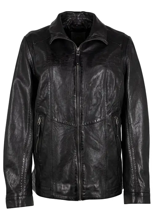 Dámská prodloužená kožená bunda GWYarike CF Black