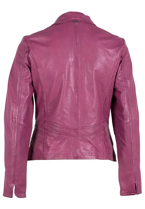 Růžová kožená bunda s límcem GWWany