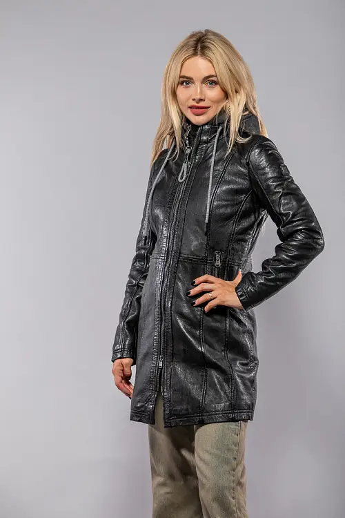 Dámský kožený kabát