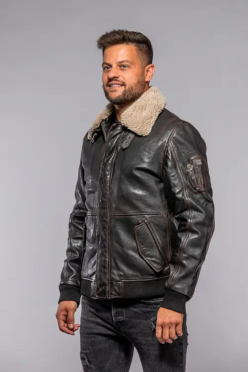 Pánská hnědá kožená pilotka GMChuck DB Brown