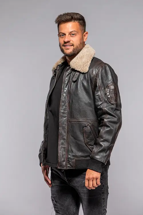 Pánská hnědá kožená pilotka GMChuck DB Brown