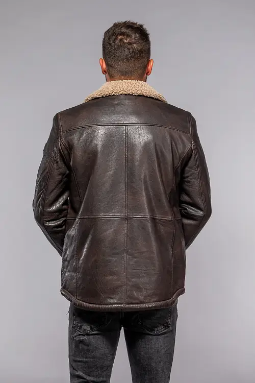 Pánská hnědá kožená bunda MMNuuko 