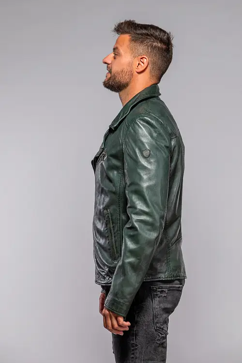 Pánský tmavě zelený kožený křivák MMKunro