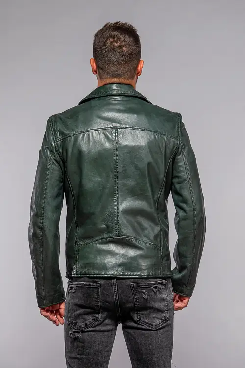 Pánský tmavě zelený kožený křivák MMKunro