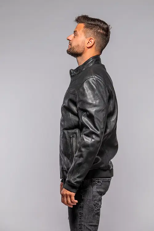 Pánská kožená bunda s úplety Divoký býk Matei