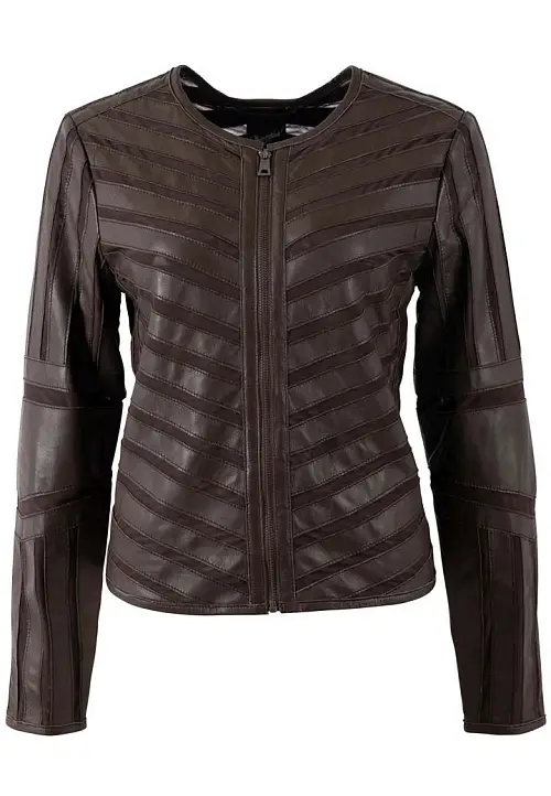 Hnědá dámská letní kožená bunda MWTSURI