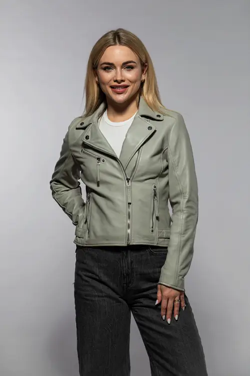 Dámský kožený šedý křivák 