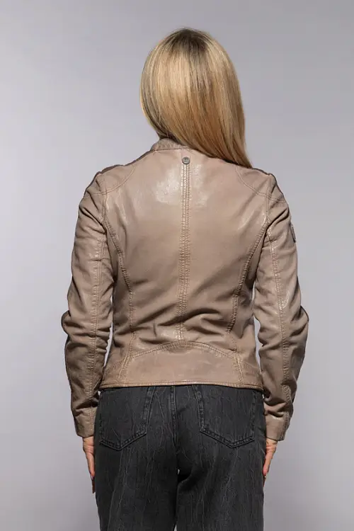 Béžová kožená bunda GWLiziya 