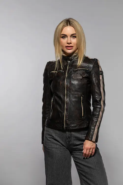 Černá kožená bunda GWLiziya 