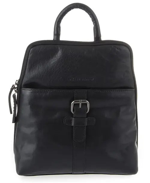 Černý kožený batoh SPIKES & SPARROW