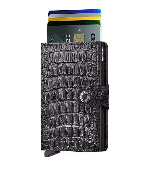 Černá kožená minipeněženka SECRID Miniwallet nile MN-Black SECRID