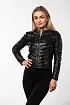 cerna perforovaná dámská kožená bunda