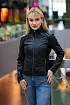 Černá kožená bunda s límcem GWEleen