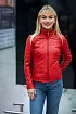 Červená kožená bunda s límcem GWEleen
