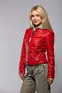 Dámská červená kožená bunda
