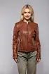 Dámská hnědá kožená bunda