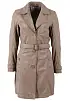 Dámský kožený kabát MWXeoniz v barvě šedobéžové 