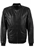 Černá pánská kožená bunda MMGixon s úplety