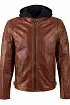 Koňaková pánská kožená bunda s textilní kapucí MMRyxo DB DCog