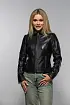 Černá kožená bunda s límcem