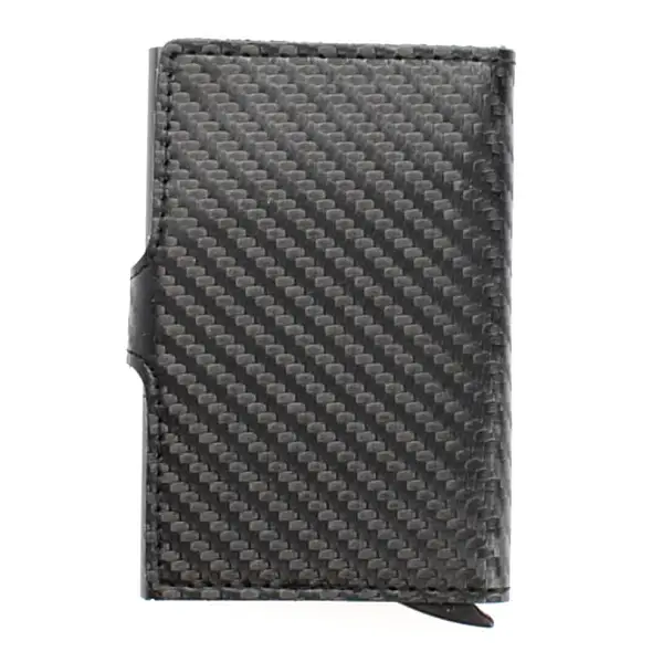 Černá kožená minipeněženka